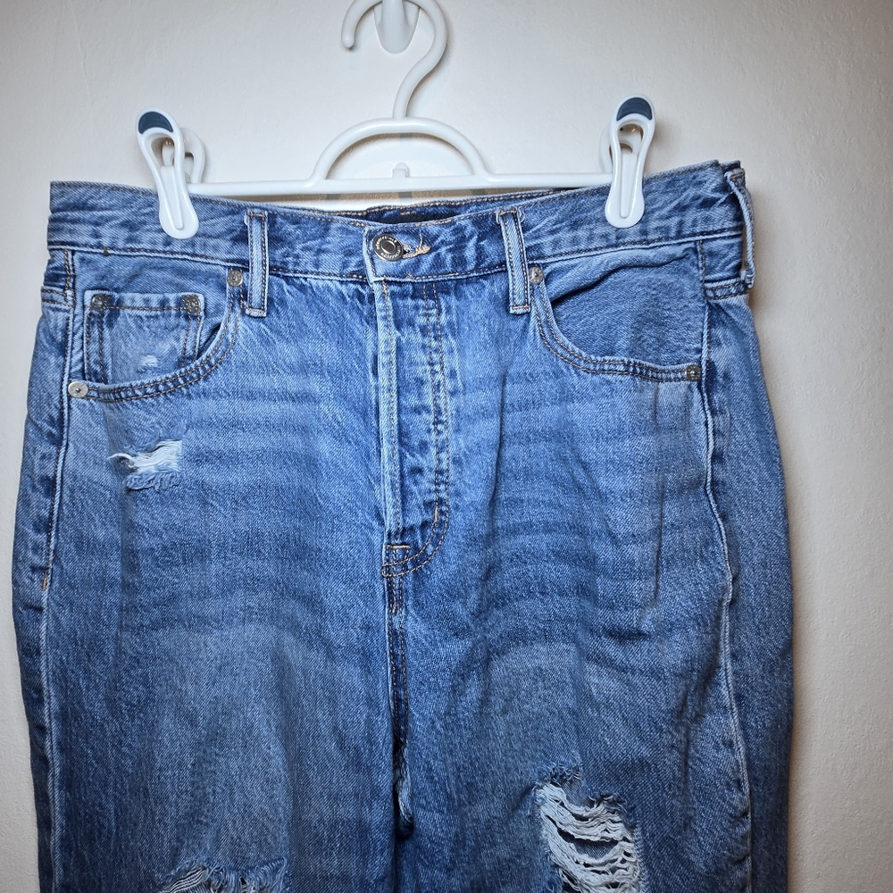 Womens Aeropostale 90's Baggy Jeans Size 12 Destroyed Skater Indie - Picture 3 of 7